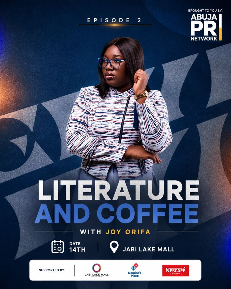 Literature and Coffee Episode 2 flyer, Jabi Lake Mall, the 14th.