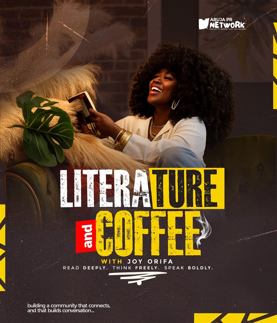 Literature and Coffee flyer: read deeply, think freely, speak boldly.